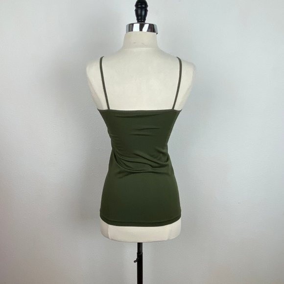Colorful Army Green Tank Top Seamless Basic Nylon Top One Size w Stretch Sm-Med - Picture 5 of 8
